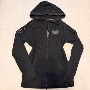 Y2K Black Victoria's Secret zip-up hoodie